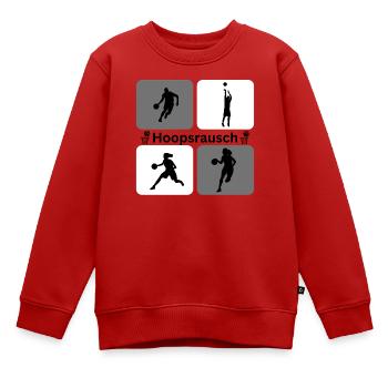Dynamique des silhouettes de basketball - Sweat Premium enfant bio - rouge - Devant - AI Model Kid Female (0cm)