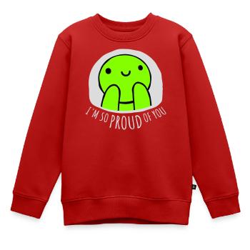 Je suis tellement fier de toi pour t’encourager sincèrement à dire - Sweat Premium enfant bio - rouge - Devant - AI Model Kid Female (0cm)