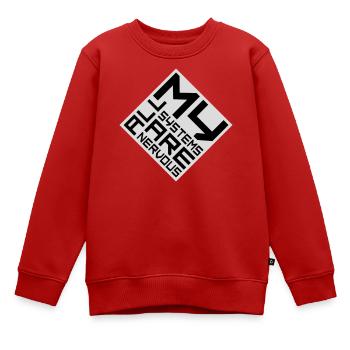 All My Systems Are Nervous Lustig Angst Nerd Logo - Kinder Premium Organic Sweatshirt - Rot - Vorne - AI Model Kid Female (0cm)