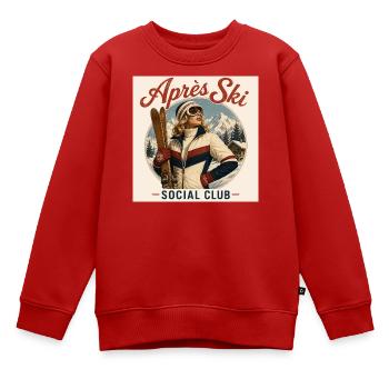 Après Ski Club  - Kinder Premium Organic Sweatshirt - Rot - Vorne - AI Model Kid Female (0cm)