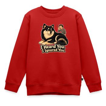 Ich habe dich ignoriert, finnischer Lapphund - Kinder Premium Organic Sweatshirt - Rot - Vorne - AI Model Kid Female (0cm)