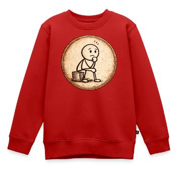 Sepia Denker Skizze - Kinder Premium Organic Sweatshirt - Rot - Vorne - AI Model Kid Female (0cm)