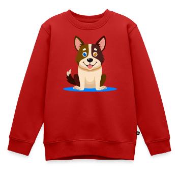 Kleiner bunter Hund (Comic) - Kinder Premium Organic Sweatshirt - Rot - Vorne - AI Model Kid Female (0cm)