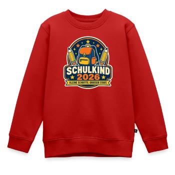 Schulkind 2026 Erster Schultag - Kinder Premium Organic Sweatshirt - Rot - Vorne - AI Model Kid Female (0cm)