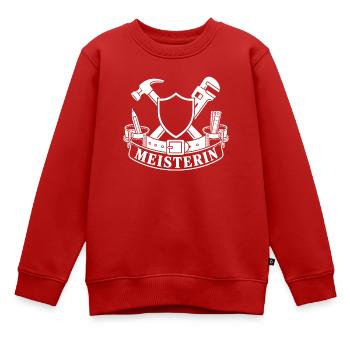 Meisterin – Handwerkerin Handwerk Wappen Vektor - Kinder Premium Organic Sweatshirt - Rot - Vorne - AI Model Kid Female (0cm)