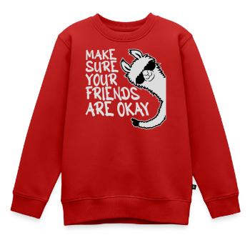 Make Sure Your Friends Are Okay Lama Sonnenbrille - Kinder Premium Organic Sweatshirt - Rot - Vorne - AI Model Kid Female (0cm)