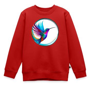 Kolibri - Kinder Premium Organic Sweatshirt - Rot - Vorne - AI Model Kid Female (0cm)