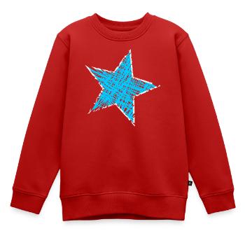 STERN. STERNE. STERN. STERNE. FEST. JAHRESTAG - Kinder Premium Organic Sweatshirt - Rot - Vorne - AI Model Kid Female (0cm)