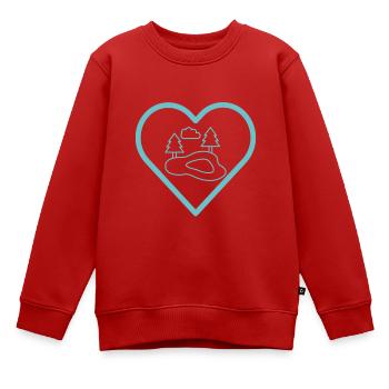 Étang au cœur - Sweat Premium enfant bio - rouge - Devant - AI Model Kid Female (0cm)
