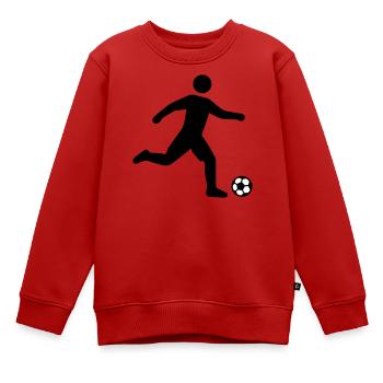 Fussballer Silhouette - Kinder Premium Organic Sweatshirt - Rot - Vorne - AI Model Kid Female (0cm)