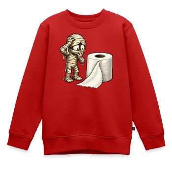 Mumie und Toilettenpapier Cartoon - Kinder Premium Organic Sweatshirt - Rot - Vorne - AI Model Kid Female (0cm)