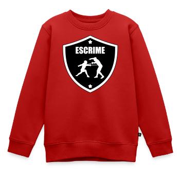 Fechtwappen: das Schild der Teilnehmer - Kinder Premium Organic Sweatshirt - Rot - Vorne - AI Model Kid Female (0cm)