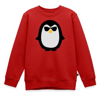 Pinguin - Kinder Premium Organic Sweatshirt - Rot - Vorne - AI Model Kid Female (0cm)