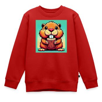 Bieber - Kinder Premium Organic Sweatshirt - Rot - Vorne - AI Model Kid Female (0cm)