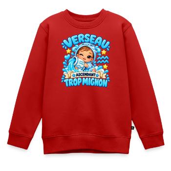 Wassermann-Aszendent zu niedlich - Kinder Premium Organic Sweatshirt - Rot - Vorne - AI Model Kid Female (0cm)