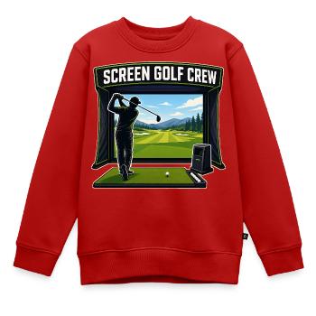 SCREEN GOLF CREW - Kinder Premium Organic Sweatshirt - Rot - Vorne - AI Model Kid Female (0cm)
