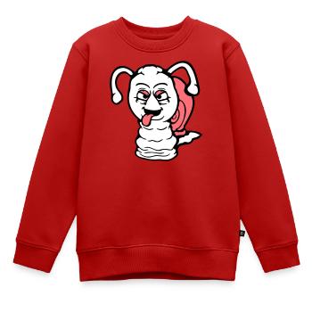 Schnecke frech Zunge rausstrecken böse klein cool - Kinder Premium Organic Sweatshirt - Rot - Vorne - AI Model Kid Female (0cm)