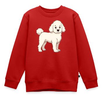 Weisser Pudel - Kinder Premium Organic Sweatshirt - Rot - Vorne - AI Model Kid Female (0cm)