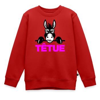 Hartnäckig - Kinder Premium Organic Sweatshirt - Rot - Vorne - AI Model Kid Female (0cm)