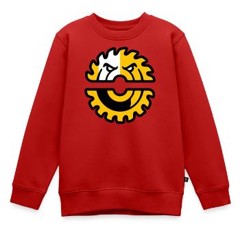 Kreissaege Maskottchen Logo - Kinder Premium Organic Sweatshirt - Rot - Vorne - AI Model Kid Female (0cm)