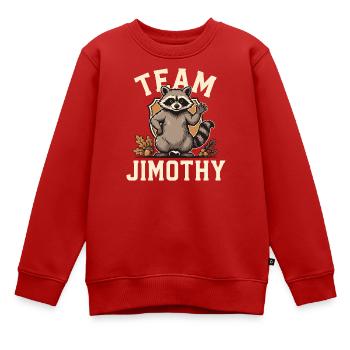 Team Jimothy Chemise drôle de raton laveur qui agite des déchets mignons - Sweat Premium enfant bio - rouge - Devant - AI Model Kid Female (0cm)