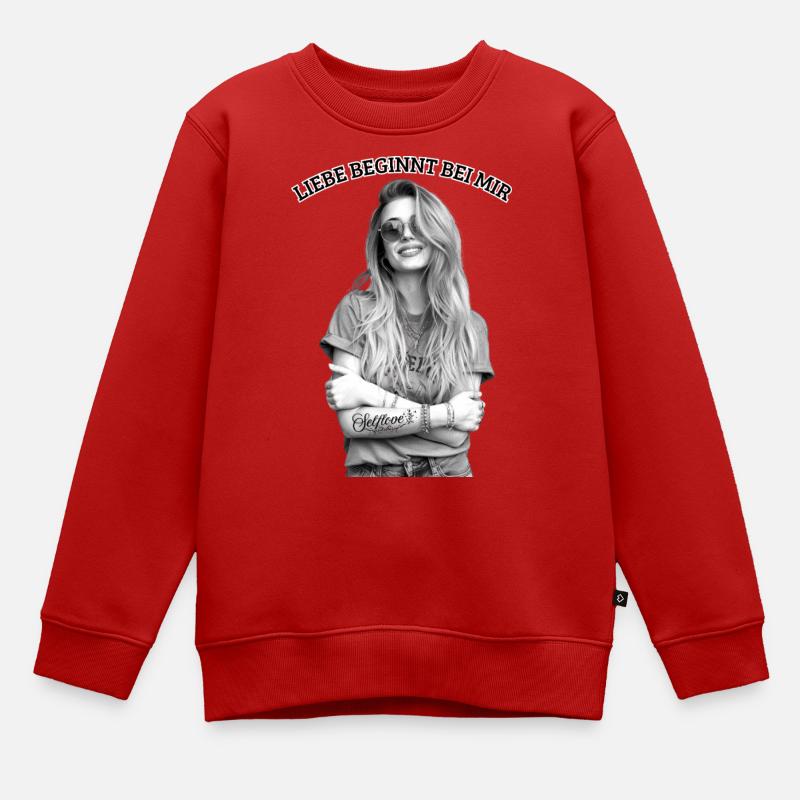 Liebe beginnt bei mir - Kinder Premium Organic Sweatshirt - Rot