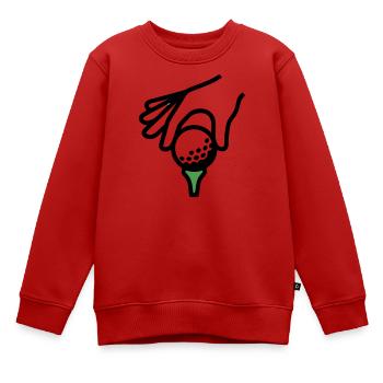 Golfball Abschlag Tee Golfsport Golfclub Golfer - Kinder Premium Organic Sweatshirt - Rot - Vorne - AI Model Kid Female (0cm)