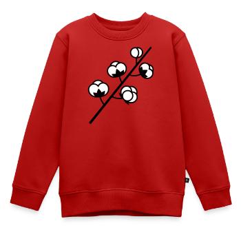 Baumwolle Zweig Pflanze - Kinder Premium Organic Sweatshirt - Rot - Vorne - AI Model Kid Female (0cm)