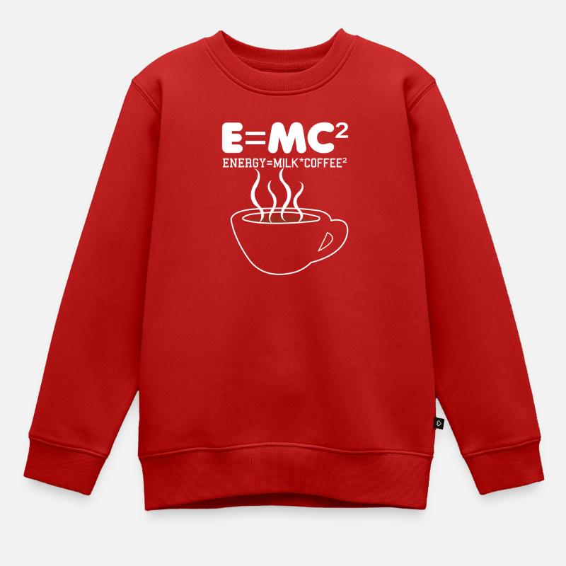 Illustration de la formule du café E = MC2 - Sweat Premium enfant bio - rouge