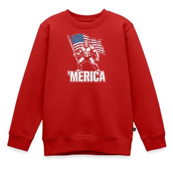 Amerika Bigfoot Lustiger Bigfoot zum 4. Juli Ameri - Kinder Premium Organic Sweatshirt - Rot - Vorne - AI Model Kid Female (0cm)