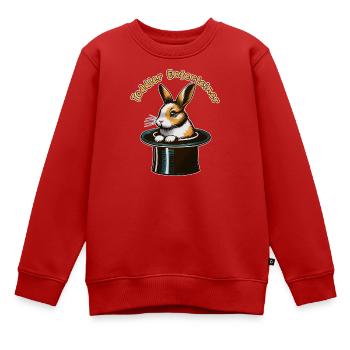 Hase im Zylinder: Toddler Entertainer - Kinder Premium Organic Sweatshirt - Rot - Vorne - AI Model Kid Female (0cm)