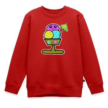 Glace colorée Sundae Glace Glace Glace - Sweat Premium enfant bio - rouge - Devant - AI Model Kid Female (0cm)