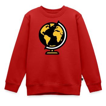 Globus Weltkugel Erde Schule - Kinder Premium Organic Sweatshirt - Rot - Vorne - AI Model Kid Female (0cm)