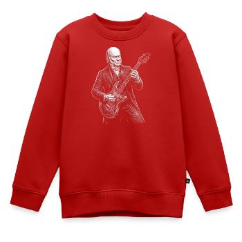 Guitare John Quincy Adams - Sweat Premium enfant bio - rouge - Devant - AI Model Kid Female (0cm)