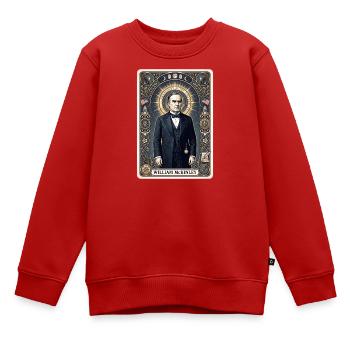 William McKinley Tarotkarte - Kinder Premium Organic Sweatshirt - Rot - Vorne - AI Model Kid Female (0cm)