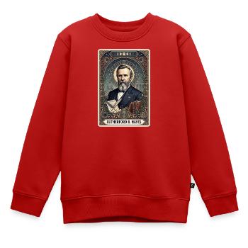 Rutherford B. Hayes Tarotkarte - Kinder Premium Organic Sweatshirt - Rot - Vorne - AI Model Kid Female (0cm)