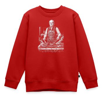 John Quincy Adams beim BBQ Grillen - Kinder Premium Organic Sweatshirt - Rot - Vorne - AI Model Kid Female (0cm)