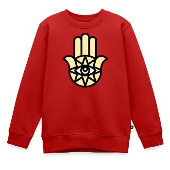 Hamsa Hand der Fatima - Kinder Premium Organic Sweatshirt - Rot - Vorne - AI Model Kid Female (0cm)