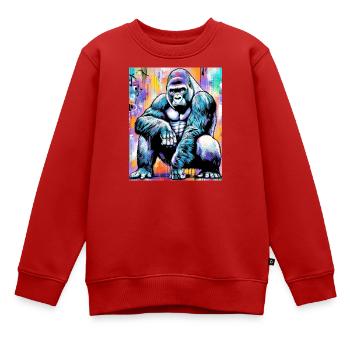 Gorilla - Kinder Premium Organic Sweatshirt - Rot - Vorne - AI Model Kid Female (0cm)