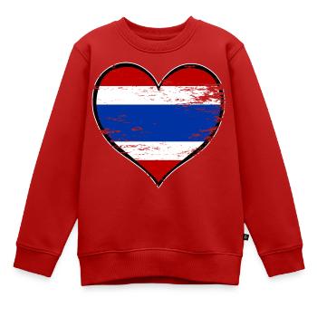 Thailand Herzflagge used - Kinder Premium Organic Sweatshirt - Rot - Vorne - AI Model Kid Female (0cm)
