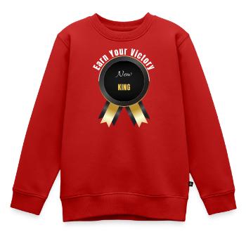 Verdiene deinen Sieg – Champion-Auszeichnung | Motivation Ba - Kinder Premium Organic Sweatshirt - Rot - Vorne - AI Model Kid Female (0cm)