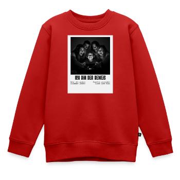 Ich bin der Beweis – Familiengaming Sprüche  - Kinder Premium Organic Sweatshirt - Rot - Vorne - AI Model Kid Female (0cm)