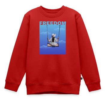 Freiheit - Kinder Premium Organic Sweatshirt - Rot - Vorne - AI Model Kid Female (0cm)