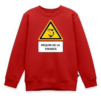 Shark of finance - Kids Premium Organic Sweatshirt - red - Front - AI Model Kid Female (0cm)