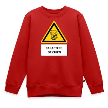 Caractère de chien - Sweat Premium enfant bio - rouge - Devant - AI Model Kid Female (0cm)