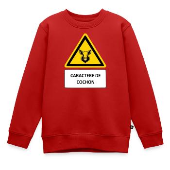 Caractère de cochon - Sweat Premium enfant bio - rouge - Devant - AI Model Kid Female (0cm)