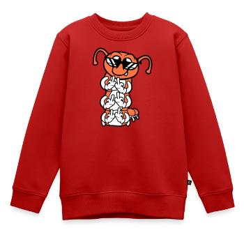 Raupe Mittelfinger Beleidigung Sonnenbrille Cool - Kinder Premium Organic Sweatshirt - Rot - Vorne - AI Model Kid Female (0cm)