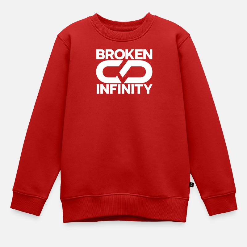 broken_infinity_white - Sweat Premium enfant bio - rouge
