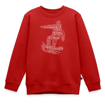 Illustration de snowboard pour snowboard - Sweat Premium enfant bio - rouge - Devant - AI Model Kid Female (0cm)