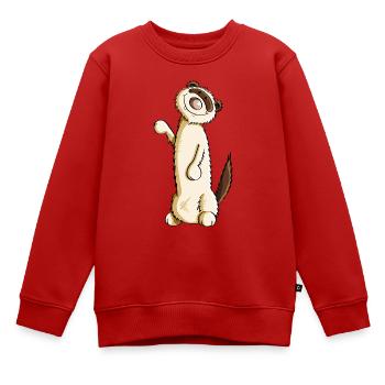 Kleines Harlekin Frettchen - Ferret - Marder - Kinder Premium Organic Sweatshirt - Rot - Vorne - AI Model Kid Female (0cm)